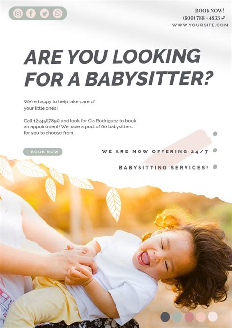 Babysitting Services Flyer Template | PosterMyWall